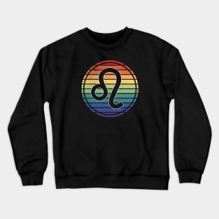 Vintage Distressed Rainbow Gay Pride Zodiac Leo Crewneck Sweatshirt